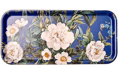 Bakke 32 x 15 cm. -Blue flower garden