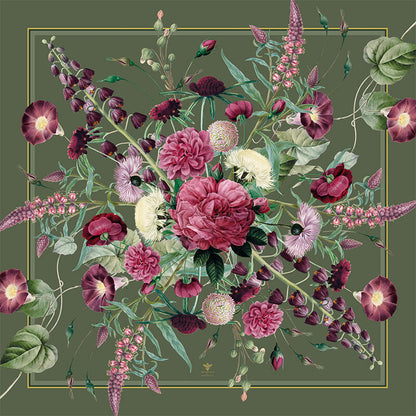 Silketørklæde -Blossom garden 50cm.
