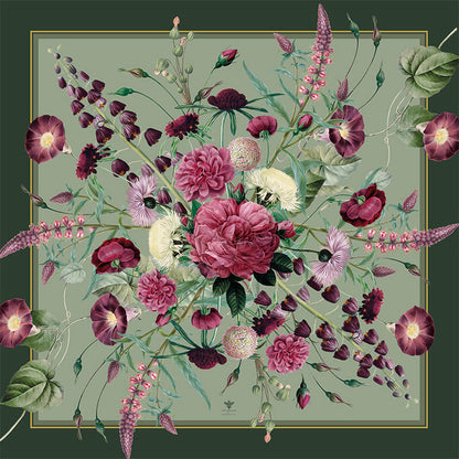 Silketørklæde -Blossom garden 90cm.
