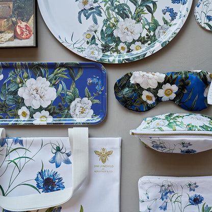 Bakke 32 x 15 cm. -Blue flower garden
