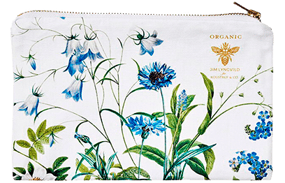Kosmetiktaske -Blue flower garden (flad)