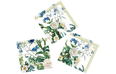 Servietter -Blue flower garden